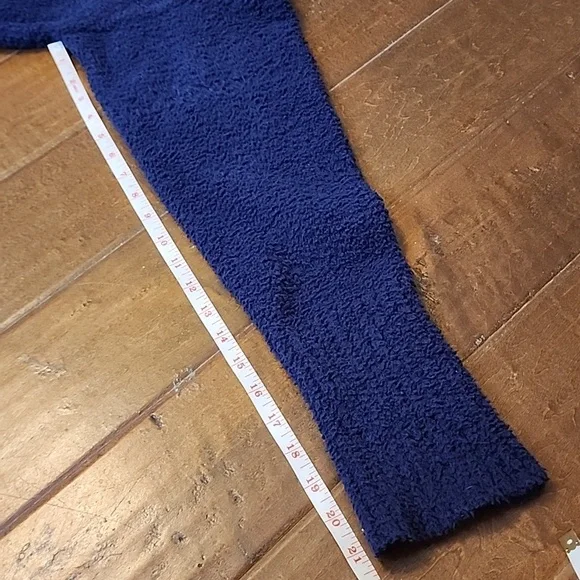 UGG Womens Longsleeve Plush Mockneck Blue White Stripe Sweater - Picture 8 of 11